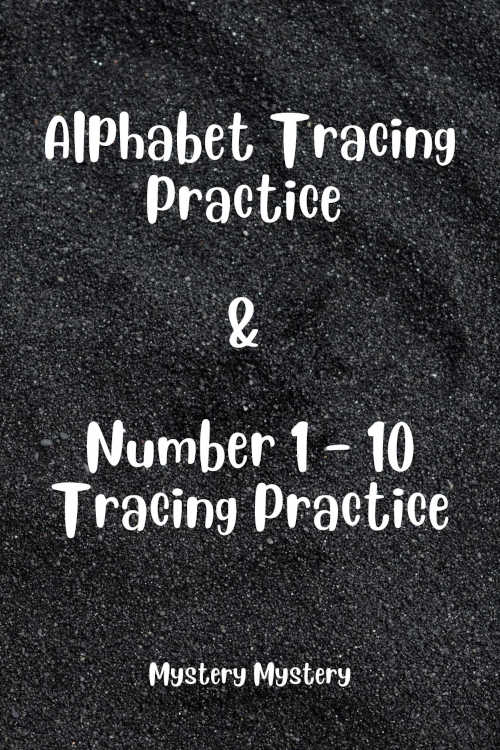 Black & White Alphabet Tracing Worksheet and Number 1-10 Tracing Worksheet